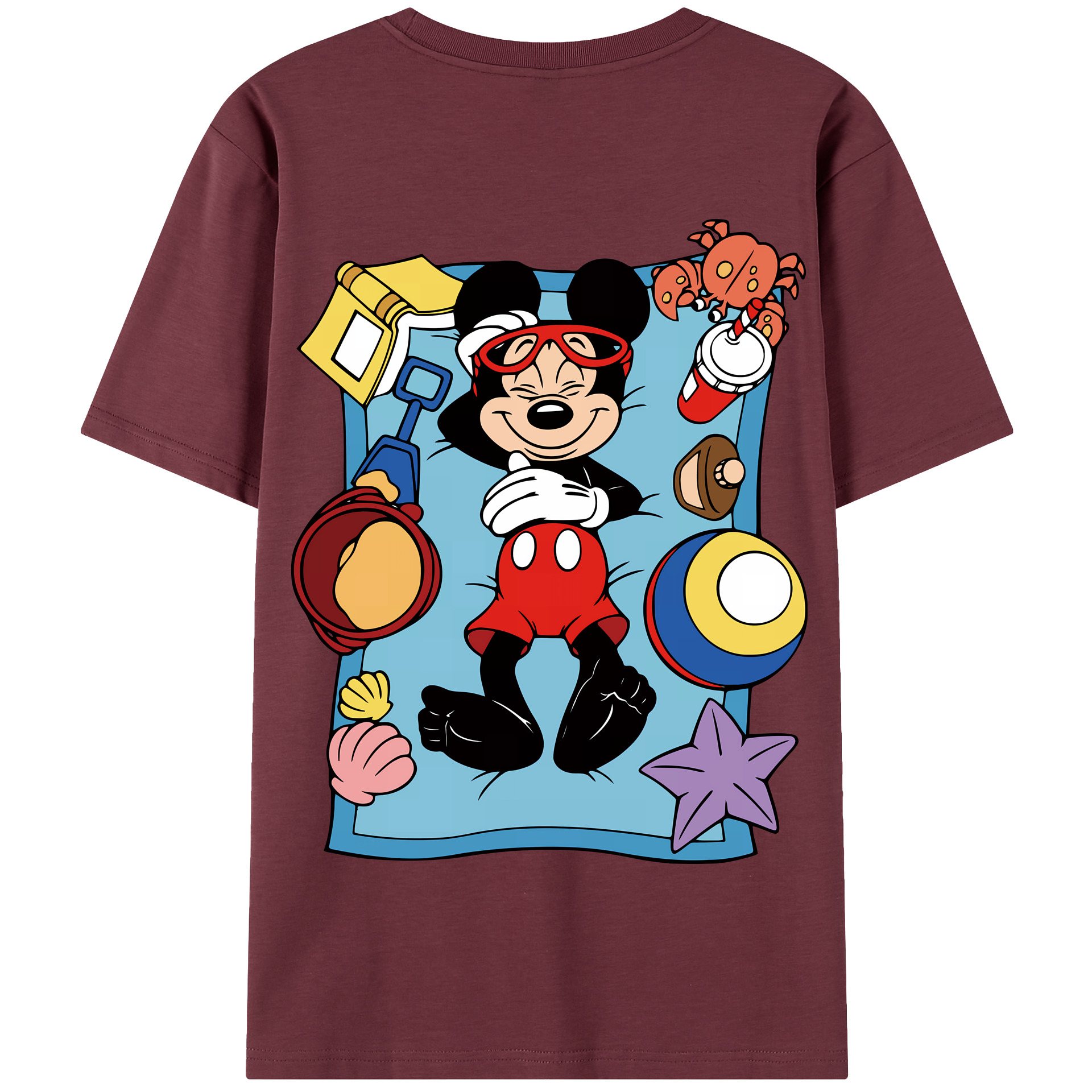 （画像用） ミッキーマウス Mickey Mouse 綿100％半袖Tシャツ（背面プリント）